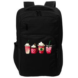 Valentine Coffee Lover Heart Latte Iced Coffee Valentine Day Impact Tech Backpack