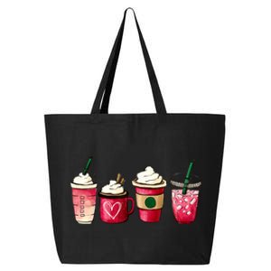 Valentine Coffee Lover Heart Latte Iced Coffee Valentine Day 25L Jumbo Tote