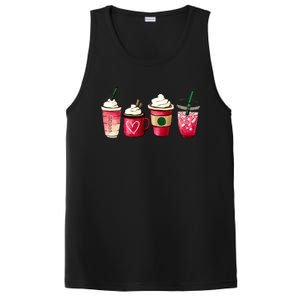 Valentine Coffee Lover Heart Latte Iced Coffee Valentine Day PosiCharge Competitor Tank