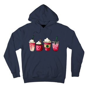 Valentine Coffee Lover Heart Latte Iced Coffee Valentine Day Hoodie