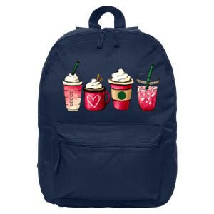 Valentine Coffee Lover Heart Latte Iced Coffee Valentine Day 16 in Basic Backpack