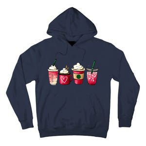 Valentine Coffee Lover Heart Latte Iced Coffee Valentine Day Tall Hoodie