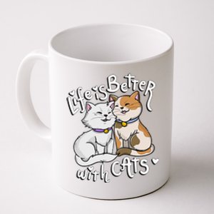 Valentine's Cat Lover Life Is Better With Cats Coffee Mug