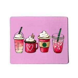 Valentine Coffee Lover Heart Latte Iced Coffee Valentine Day Mousepad