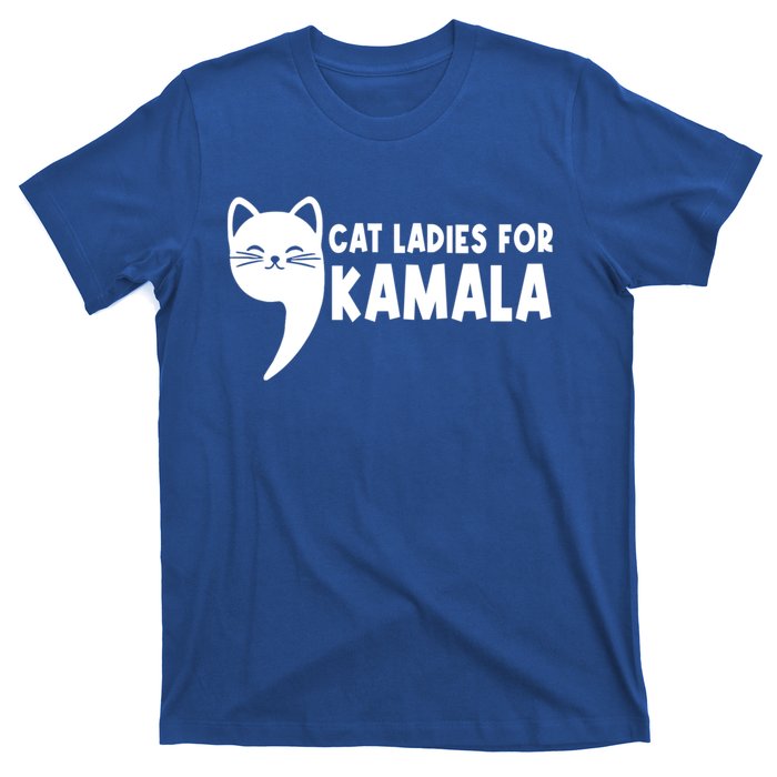 Vintage Cat Ladies For Kamala Comma La Funny Kamalaharris Gift T-Shirt