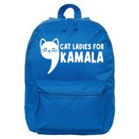 Vintage Cat Ladies For Kamala Comma La Funny Kamalaharris Gift 16 in Basic Backpack