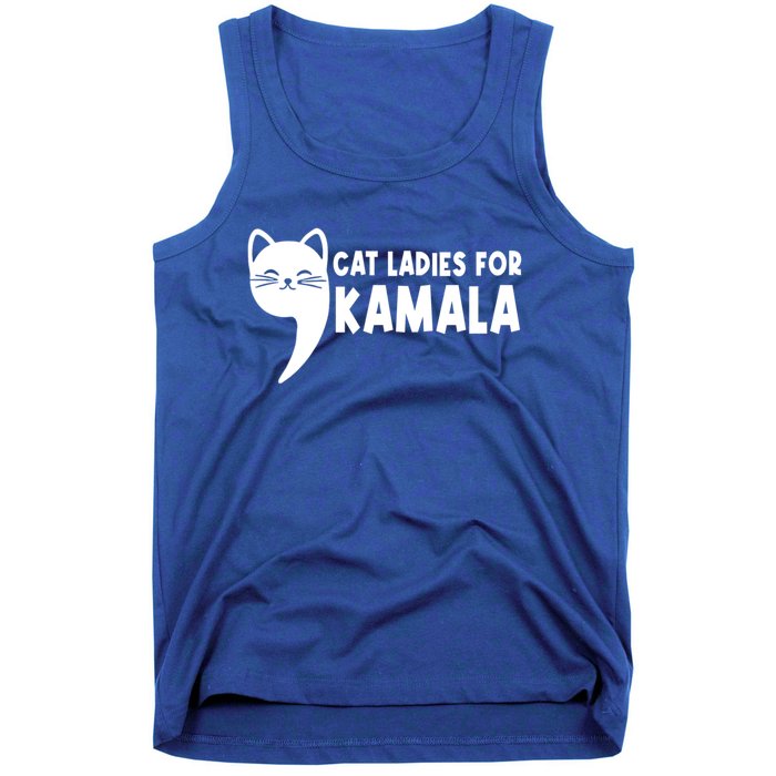 Vintage Cat Ladies For Kamala Comma La Funny Kamalaharris Gift Tank Top