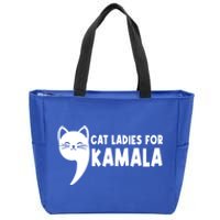 Vintage Cat Ladies For Kamala Comma La Funny Kamalaharris Gift Zip Tote Bag