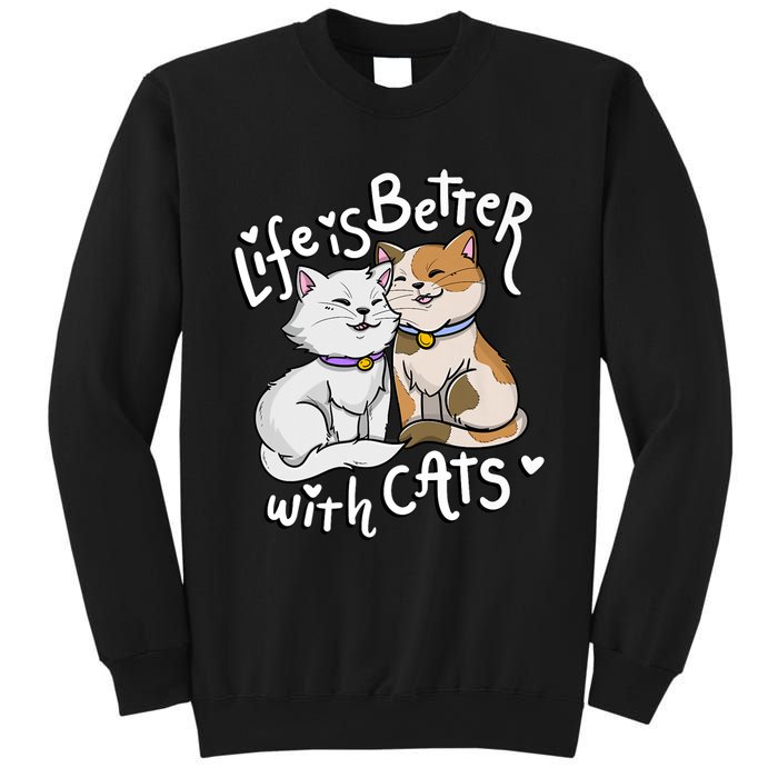 ValentineS Cat Lover Life Is Better With Cats MotherS Day Sweatshirt