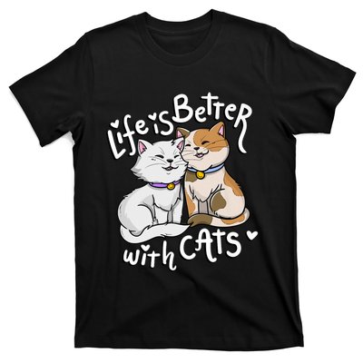 ValentineS Cat Lover Life Is Better With Cats MotherS Day T-Shirt