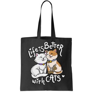 ValentineS Cat Lover Life Is Better With Cats MotherS Day Tote Bag