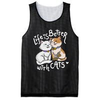 ValentineS Cat Lover Life Is Better With Cats MotherS Day Mesh Reversible Basketball Jersey Tank