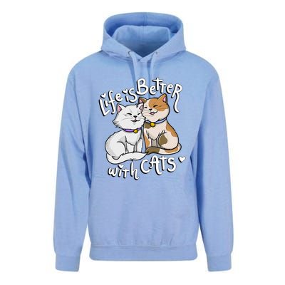 ValentineS Cat Lover Life Is Better With Cats MotherS Day Unisex Surf Hoodie