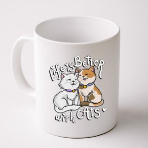 ValentineS Cat Lover Life Is Better With Cats MotherS Day Coffee Mug