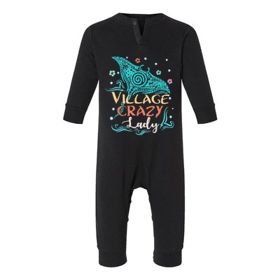 Village Crazy Lady Funny Gift Tiki Hawaiian Polynesian Infant Fleece One Piece