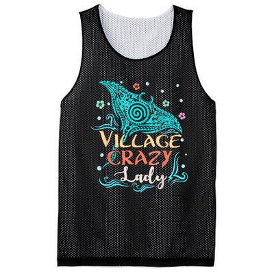 Village Crazy Lady Funny Gift Tiki Hawaiian Polynesian Mesh Reversible Basketball Jersey Tank