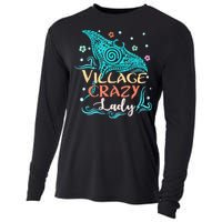 Village Crazy Lady Funny Gift Tiki Hawaiian Polynesian Cooling Performance Long Sleeve Crew