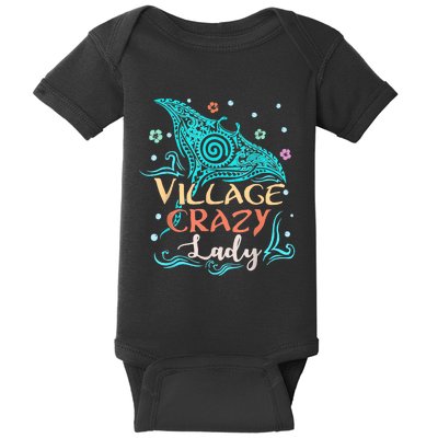 Village Crazy Lady Funny Gift Tiki Hawaiian Polynesian Baby Bodysuit