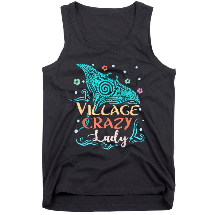 Village Crazy Lady Funny Gift Tiki Hawaiian Polynesian Tank Top