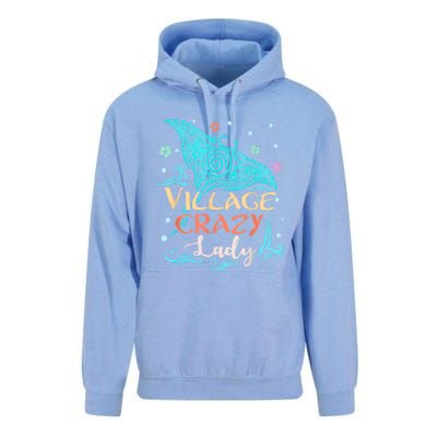 Village Crazy Lady Funny Gift Tiki Hawaiian Polynesian Unisex Surf Hoodie