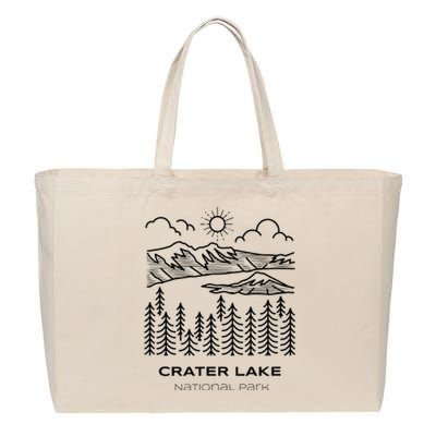 Vintage Crater Lake National Park Hike Cotton Canvas Jumbo Tote