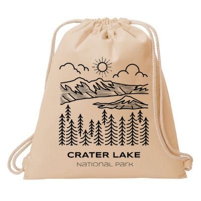 Vintage Crater Lake National Park Hike Drawstring Bag