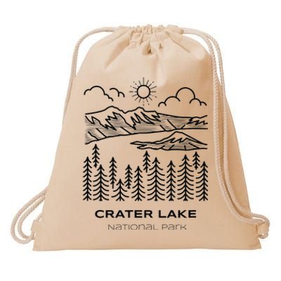 Vintage Crater Lake National Park Hike Drawstring Bag