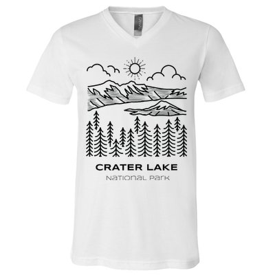 Vintage Crater Lake National Park Hike V-Neck T-Shirt