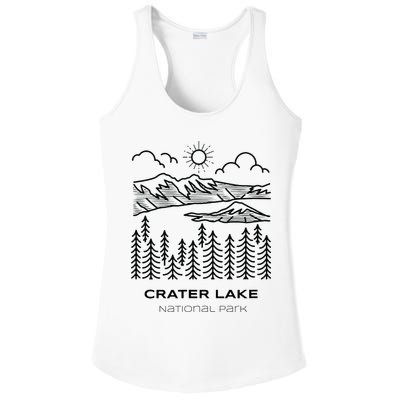 Vintage Crater Lake National Park Hike Ladies PosiCharge Competitor Racerback Tank