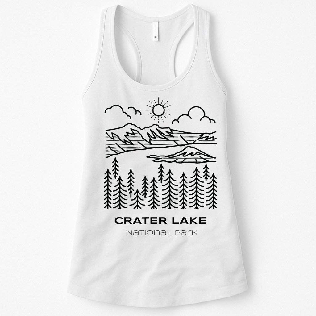 Vintage Crater Lake National Park Hike Womens Tank Top