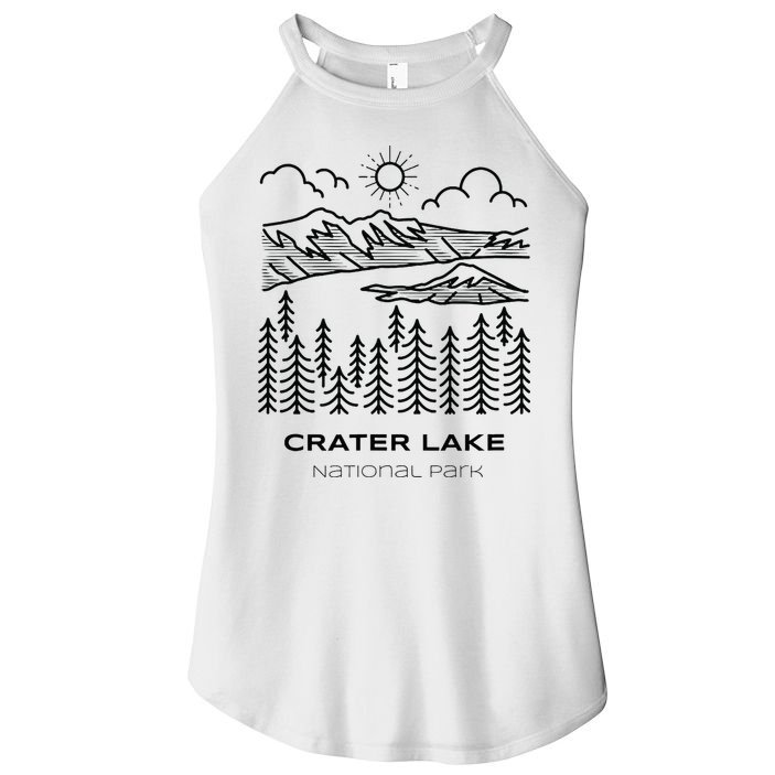 Vintage Crater Lake National Park Hike Women's Perfect Tri Rocker Tank