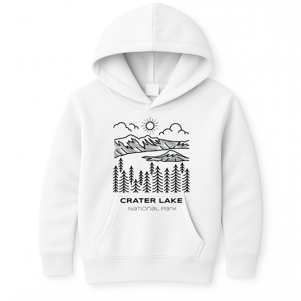 Vintage Crater Lake National Park Hike Kids Hoodie