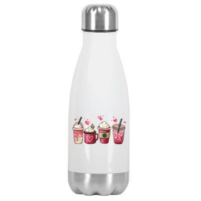 Valentine Coffee Lover Heart Valentines Day Funny Gift Stainless Steel Insulated Water Bottle