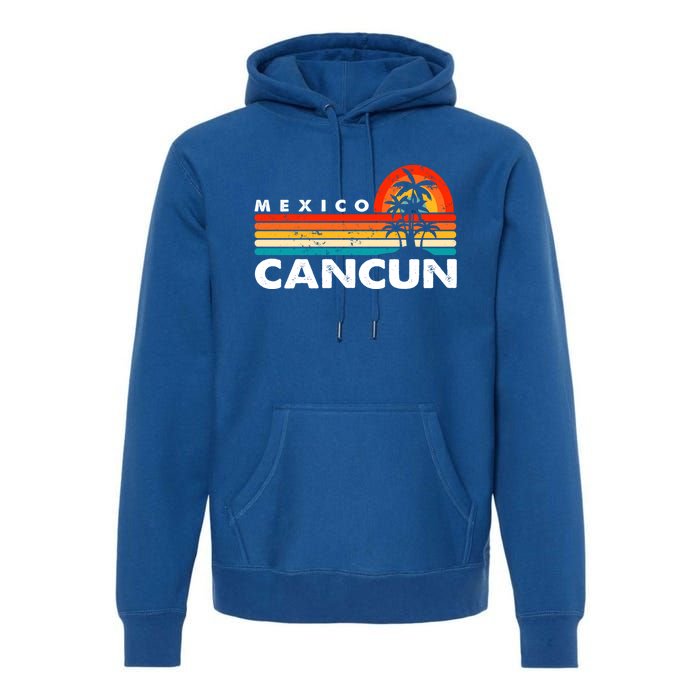 Vintage Cancun Mexico Retro 70S Beach Vacation Cute Gift Premium Hoodie