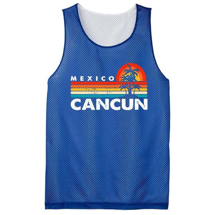 Vintage Cancun Mexico Retro 70S Beach Vacation Cute Gift Mesh Reversible Basketball Jersey Tank