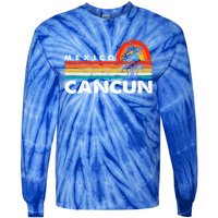 Vintage Cancun Mexico Retro 70S Beach Vacation Cute Gift Tie-Dye Long Sleeve Shirt