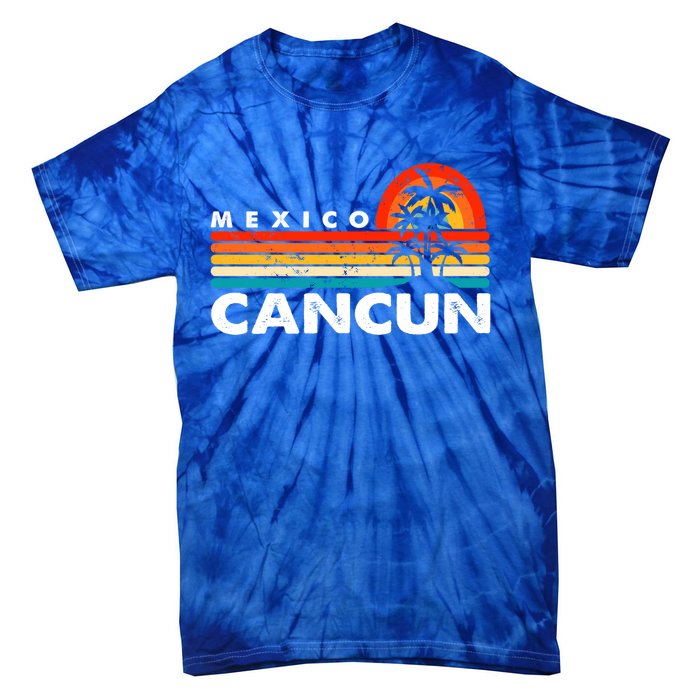 Vintage Cancun Mexico Retro 70S Beach Vacation Cute Gift Tie-Dye T-Shirt