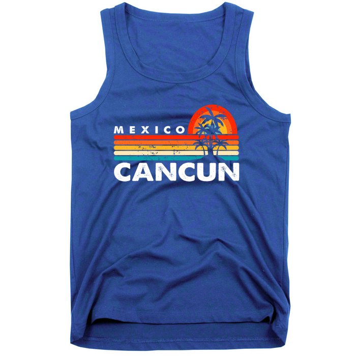 Vintage Cancun Mexico Retro 70S Beach Vacation Cute Gift Tank Top