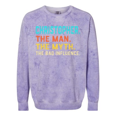 Vintage Christopher Man Myth The Bad Influence First Name Colorblast Crewneck Sweatshirt