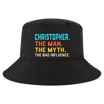 Vintage Christopher Man Myth The Bad Influence First Name Cool Comfort Performance Bucket Hat