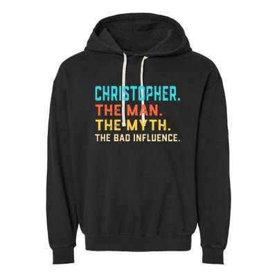 Vintage Christopher Man Myth The Bad Influence First Name Garment-Dyed Fleece Hoodie