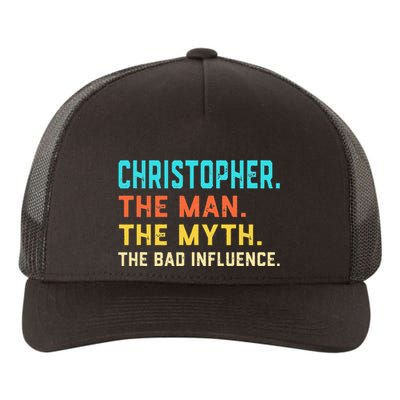 Vintage Christopher Man Myth The Bad Influence First Name Yupoong Adult 5-Panel Trucker Hat