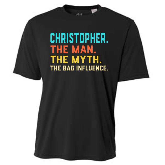 Vintage Christopher Man Myth The Bad Influence First Name Cooling Performance Crew T-Shirt