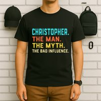 Vintage Christopher Man Myth The Bad Influence First Name T-Shirt