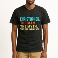 Vintage Christopher Man Myth The Bad Influence First Name Tall T-Shirt