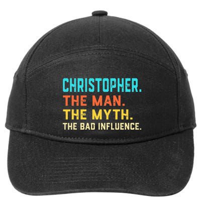 Vintage Christopher Man Myth The Bad Influence First Name 7-Panel Snapback Hat