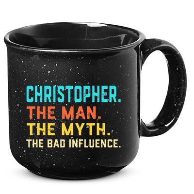 Vintage Christopher Man Myth The Bad Influence First Name 15oz Campfire Ceramic Mug