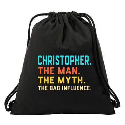 Vintage Christopher Man Myth The Bad Influence First Name Drawstring Bag
