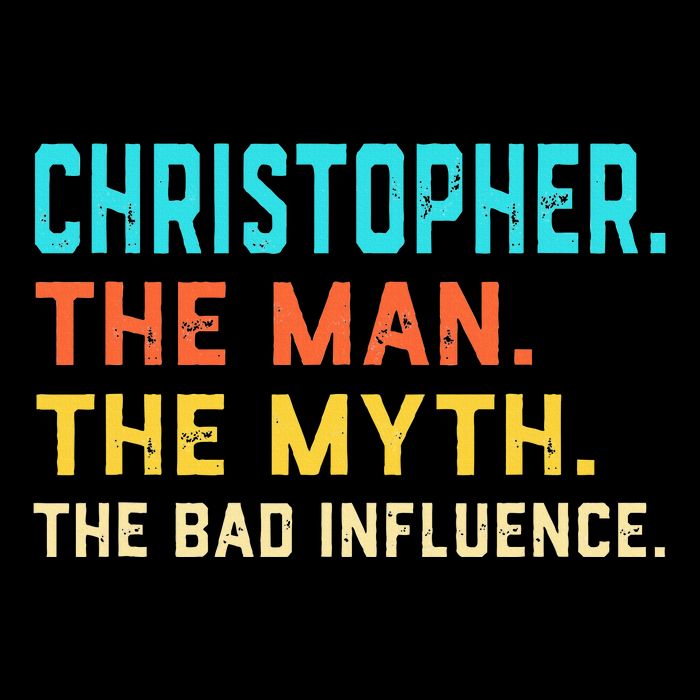 Vintage Christopher Man Myth The Bad Influence First Name Flatbill Hat