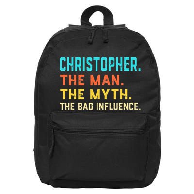 Vintage Christopher Man Myth The Bad Influence First Name 16 in Basic Backpack